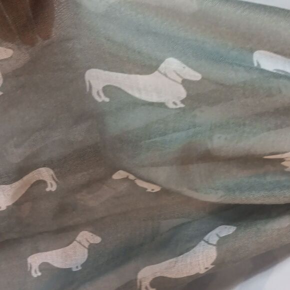 Gray Sheer Dachshund  Print Scarf - Picture 3 of 3